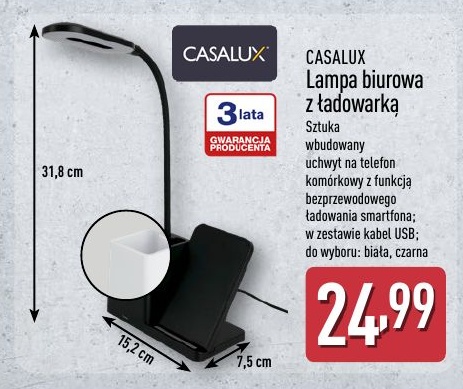 Lampa biurowa z ładowarką w ofercie sklepu ALDI