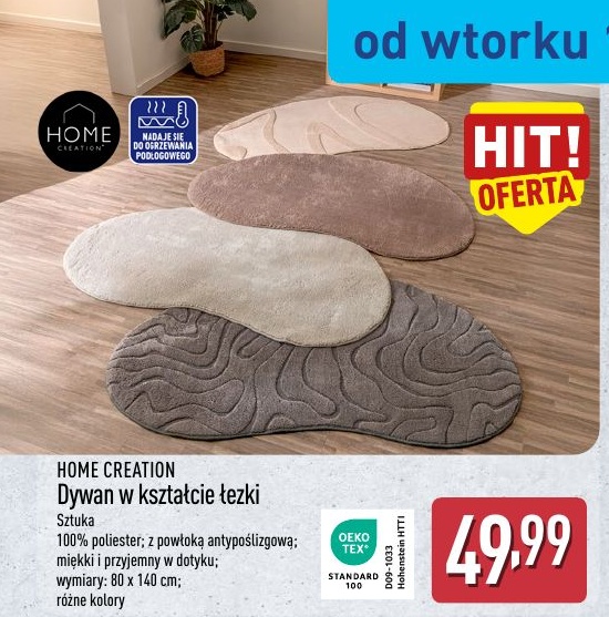 Dywan w kształcie łezki w ofercie sklepu ALDI