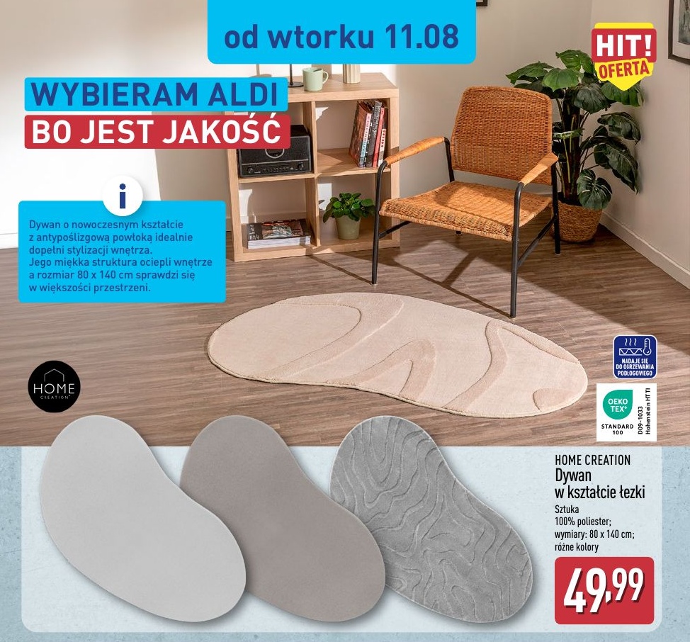 Dywan w kształcie łezki w ofercie sklepu ALDI