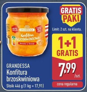 Konfitura brzoskwiniowa w ofercie sklepu ALDI