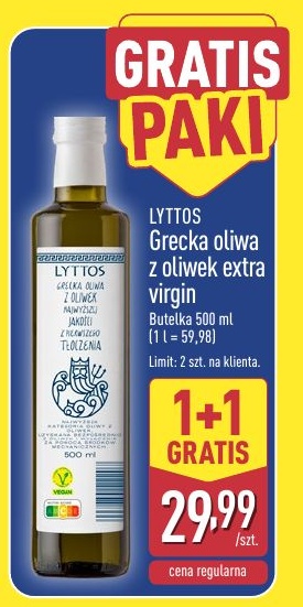 Grecka oliwa z oliwek extra virgin w ofercie sklepu ALDI