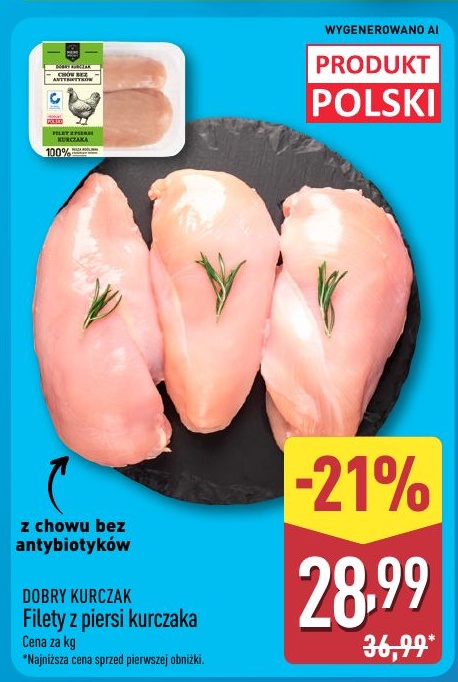 Filety z piersi kurczaka w ofercie sklepu ALDI