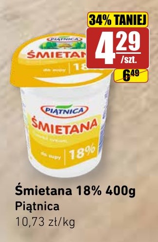 Śmietana 18% w ofercie sklepu API MARKET