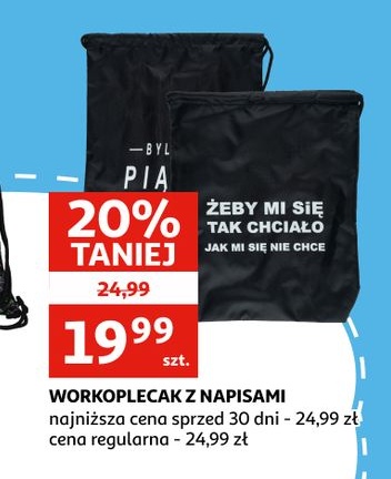 Workoplecak z napisami w ofercie sklepu Auchan