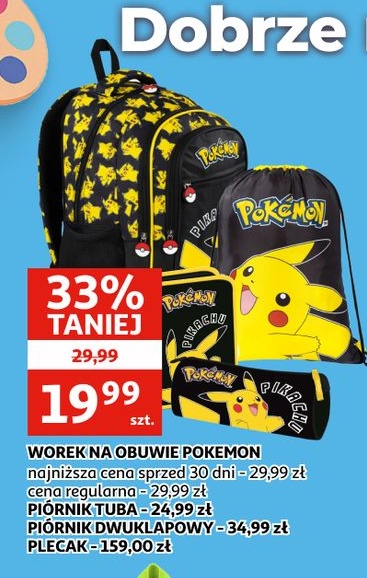 worek na obuwie Pokemon w ofercie sklepu Auchan