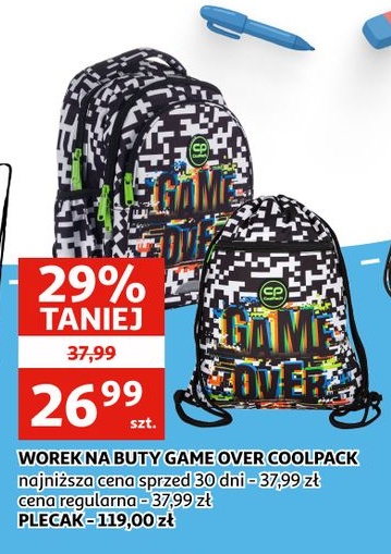 Worek na buty Game Over CoolPack w ofercie sklepu Auchan