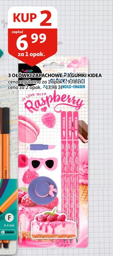 ołówek zapachowy + gumka Kidea w ofercie sklepu Auchan