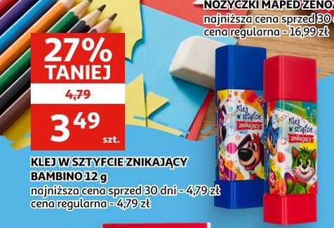Klej w sztyfcie znikający Bambino w ofercie sklepu Auchan