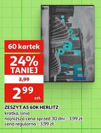 Zeszyt A5 60K Herlitz w ofercie sklepu Auchan