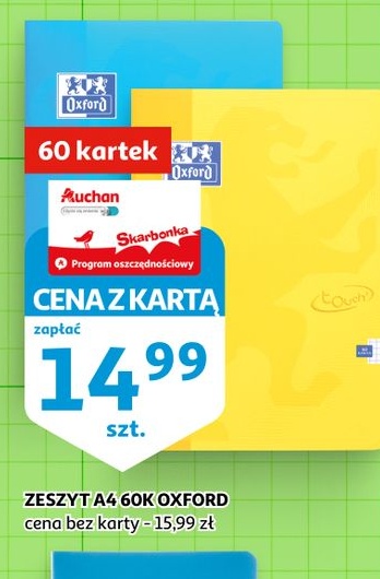 Zeszyt A4 60k Oxford w ofercie sklepu Auchan