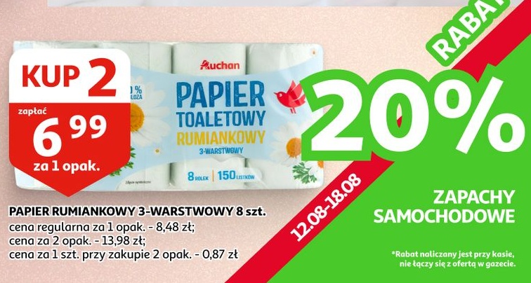 Papier toaletowy rumiankowy w ofercie sklepu Auchan