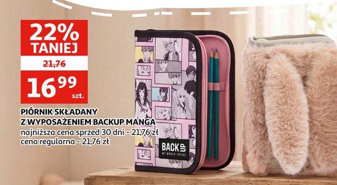 Piórnik składany z wyposażeniem BACKUP MANGA w ofercie sklepu Auchan