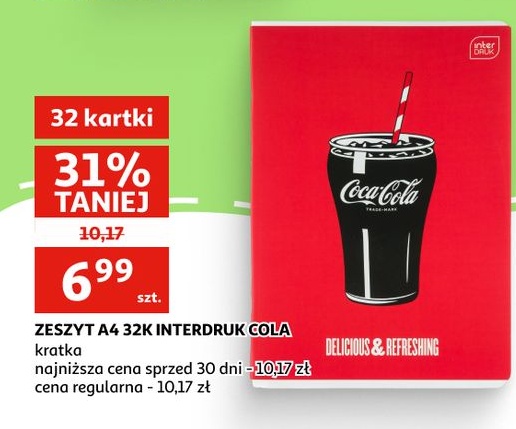 ZESZYT A4 32K INTERDRUK COLA w ofercie sklepu Auchan