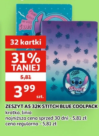 ZESZYT A5 32K STITCH BLUE COOLPACK w ofercie sklepu Auchan