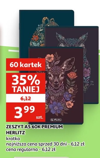 Zeszyt A5 60k Premium Herlitz w ofercie sklepu Auchan