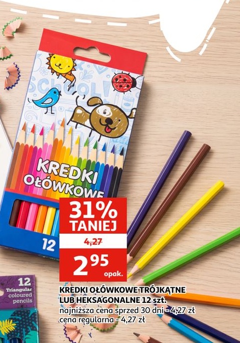 Kredki ołówkowe trójkątne lub heksagonalne w ofercie sklepu Auchan