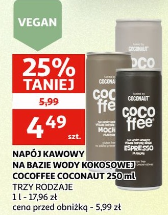 Napój kawowy na bazie wody kokosowej COCOFFEE COCOANAUT w ofercie sklepu Auchan