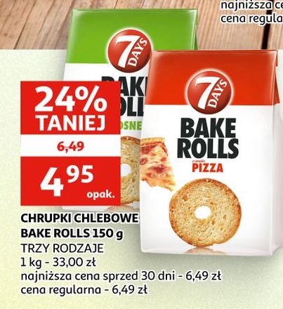 Chrupki chlebowe Bake Rolls w ofercie sklepu Auchan