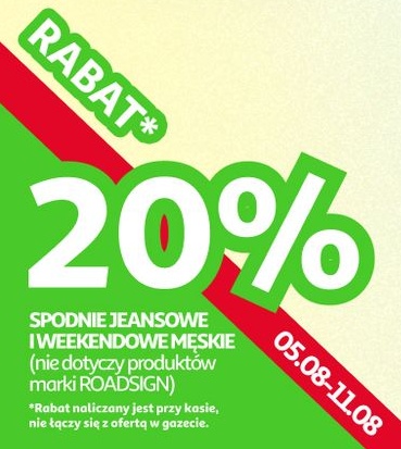 spodnie jeansowe i weekendowe męskie w ofercie sklepu Auchan
