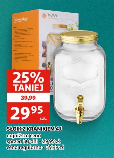 Słoik z kranikiem 4 l w ofercie sklepu Auchan