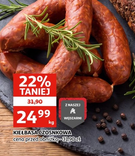 Kiełbasa czosnkowa w ofercie sklepu Auchan