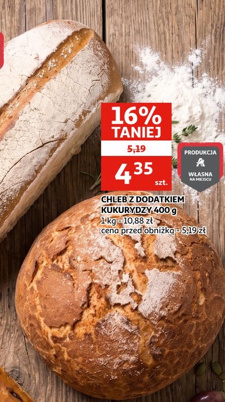 Chleb z dodatkiem kukurydzy w ofercie sklepu Auchan