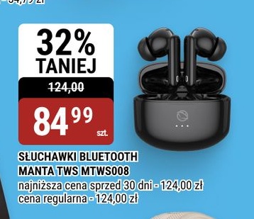 SŁUCHAWKI BLUETOOTH MANTA TWS MTWS008 w ofercie sklepu bi1