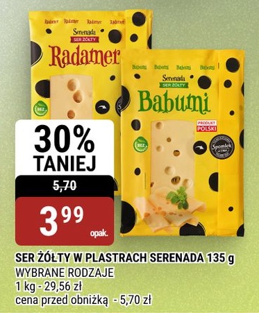 Ser żółty w plastrach Serenada w ofercie sklepu bi1
