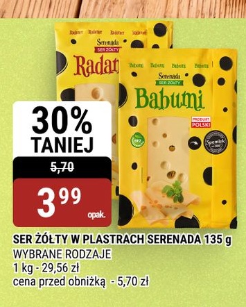 Ser żółty w plastrach Serenada w ofercie sklepu bi1