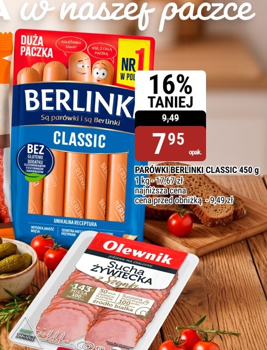Parówki Berlinki Classic w ofercie sklepu bi1