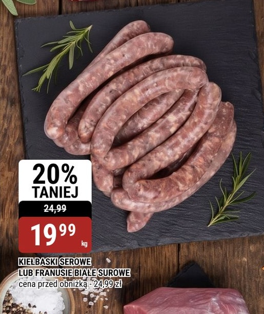 kiełbaski serowe lub franusie białe surowe w ofercie sklepu bi1