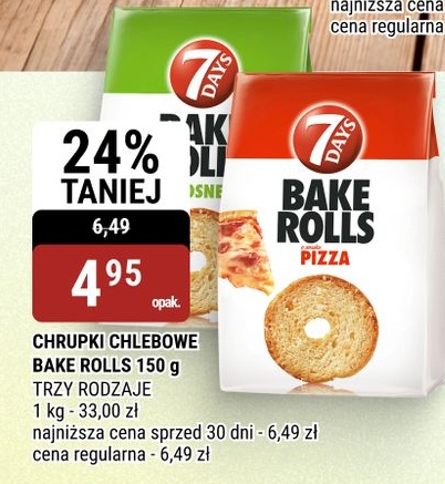 Chrupki chlebowe Bake Rolls w ofercie sklepu bi1