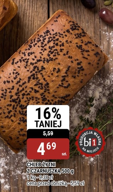 Chleb żytni z czarnuszką w ofercie sklepu bi1