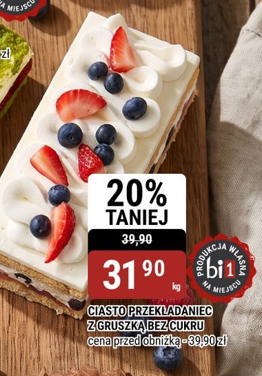 Ciasto przekładaniec z gruszką bez cukru w ofercie sklepu bi1