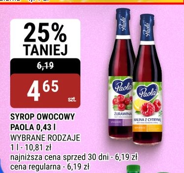 Syrop owocowy Paola w ofercie sklepu bi1