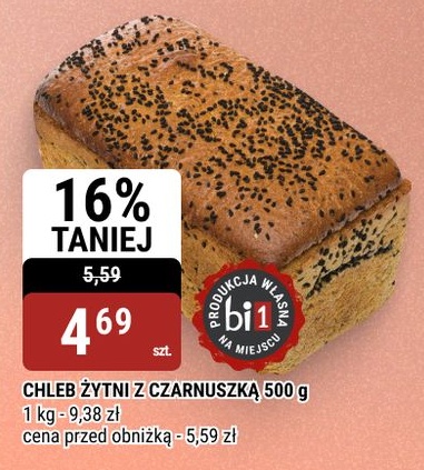 Chleb żytni z czarnuszką w ofercie sklepu bi1