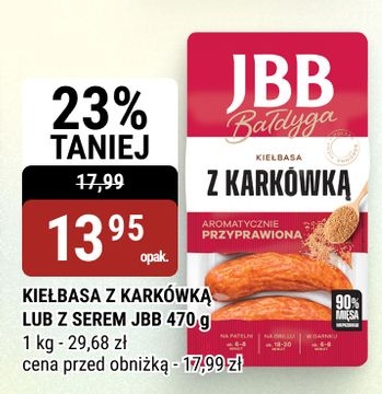 Kiełbasa z karkówką lub z serem JBB w ofercie sklepu bi1