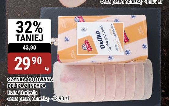 Szynka gotowana Delika z indyka w ofercie sklepu bi1