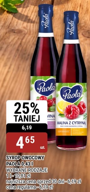 Syrop owocowy Paola w ofercie sklepu bi1