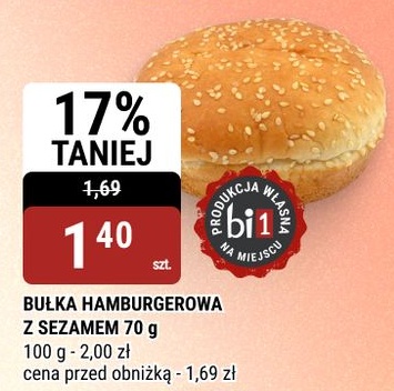 Bułka hamburgerowa z sezamem w ofercie sklepu bi1