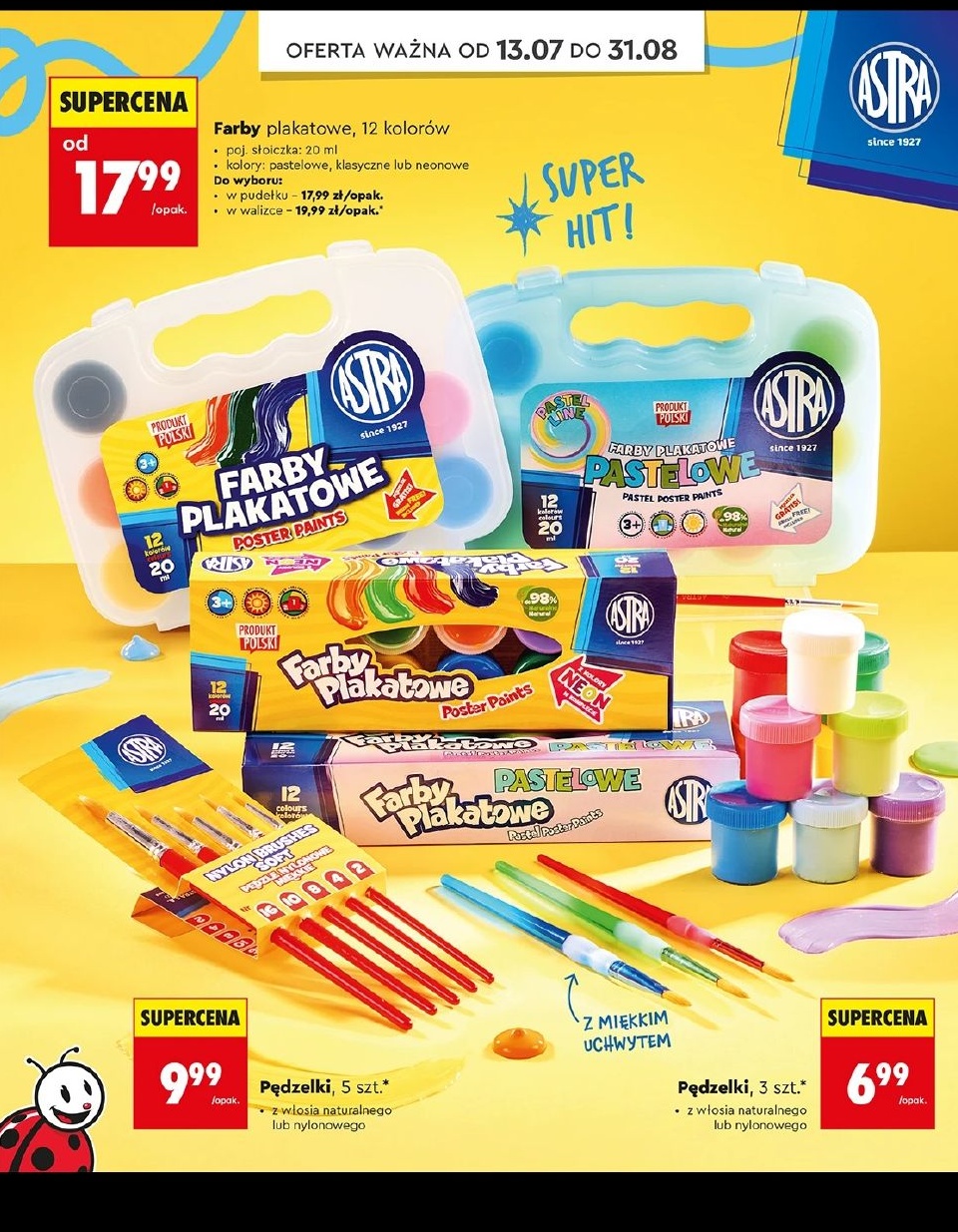 Farby plakatowe w ofercie sklepu Biedronka