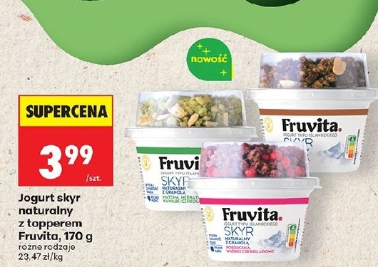 Jogurt skyr naturalny z topperem w ofercie sklepu Biedronka