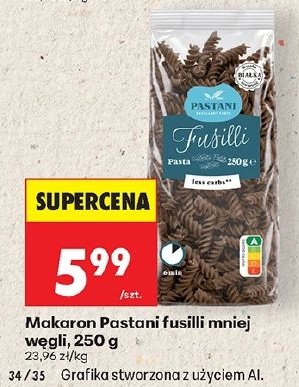 Makaron Pastani fusilli mniej węgli w ofercie sklepu Biedronka