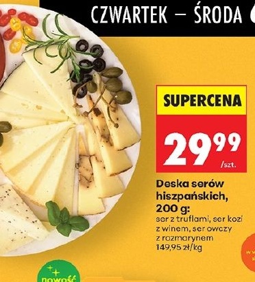 Deska serów hiszpańskich w ofercie sklepu Biedronka