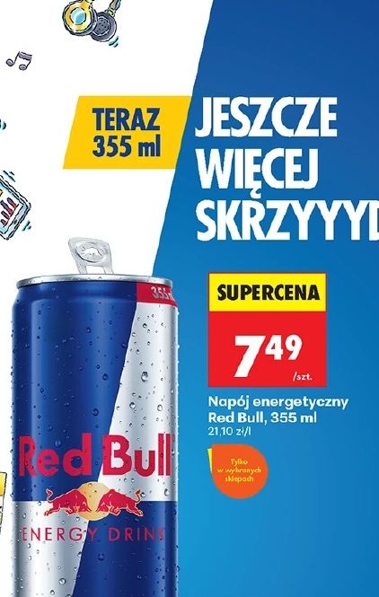 Napój energetyczny Red Bull w ofercie sklepu Biedronka