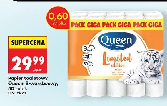 Papier toaletowy Queen 3-warstwowy w ofercie sklepu Biedronka