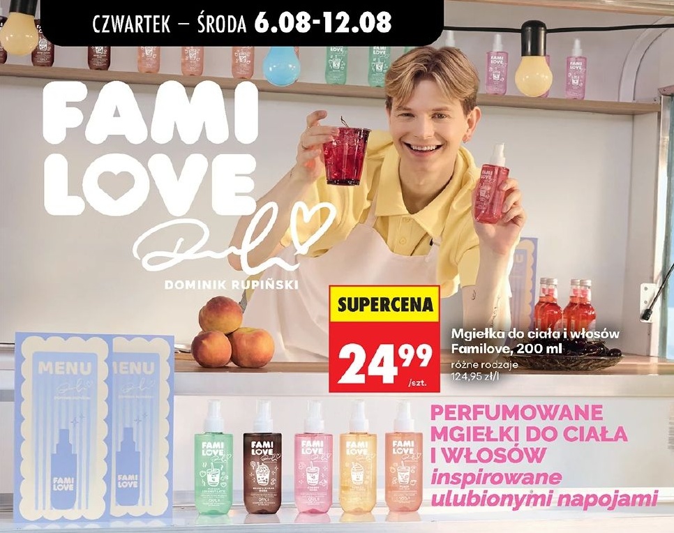 Mgiełka do ciała i włosów Familove w ofercie sklepu Biedronka