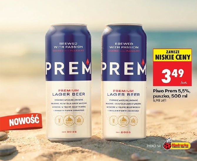 Piwo Prem 5,5% w ofercie sklepu Biedronka