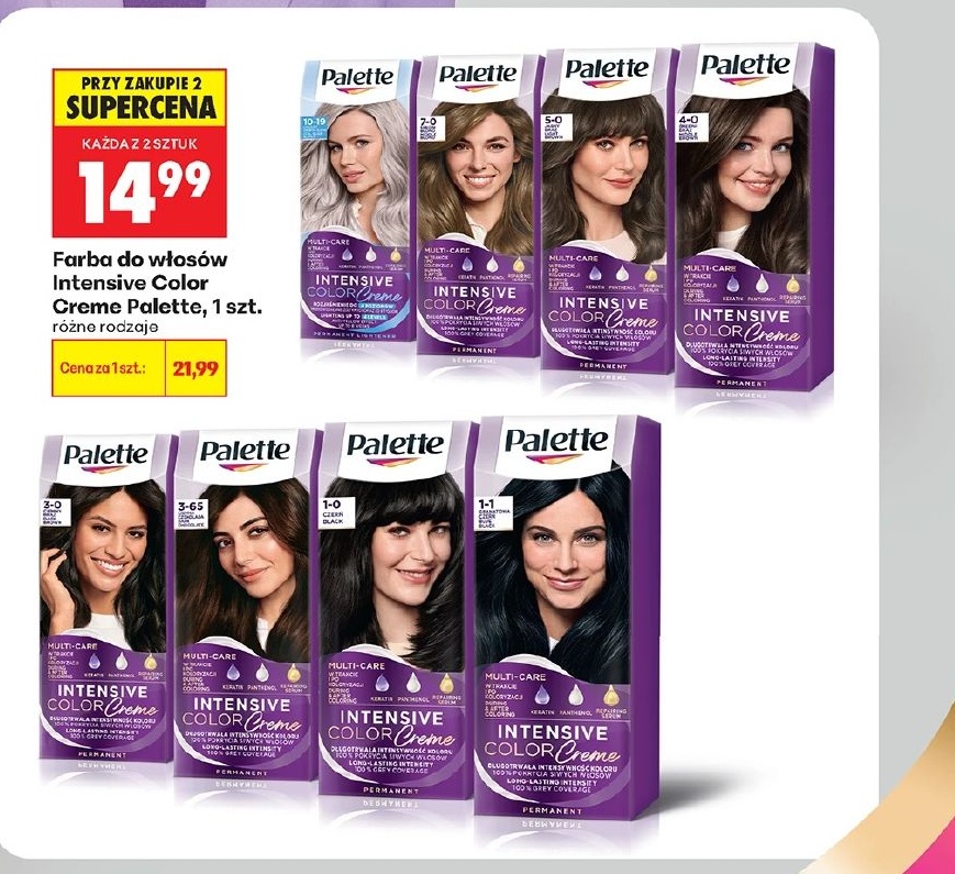 Farba do włosów Intensive Color Creme Palette w ofercie sklepu Biedronka