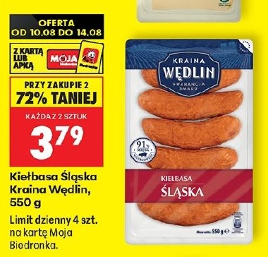 Kiełbasa Śląska Kraina Wędlin w ofercie sklepu Biedronka